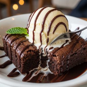 Brownie with icecream