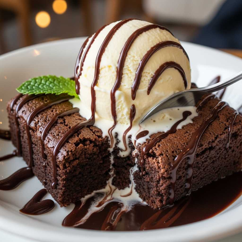 Brownie with icecream