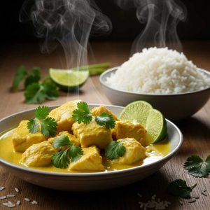 Coconut Lime Fish Curry with Jasmine Rice