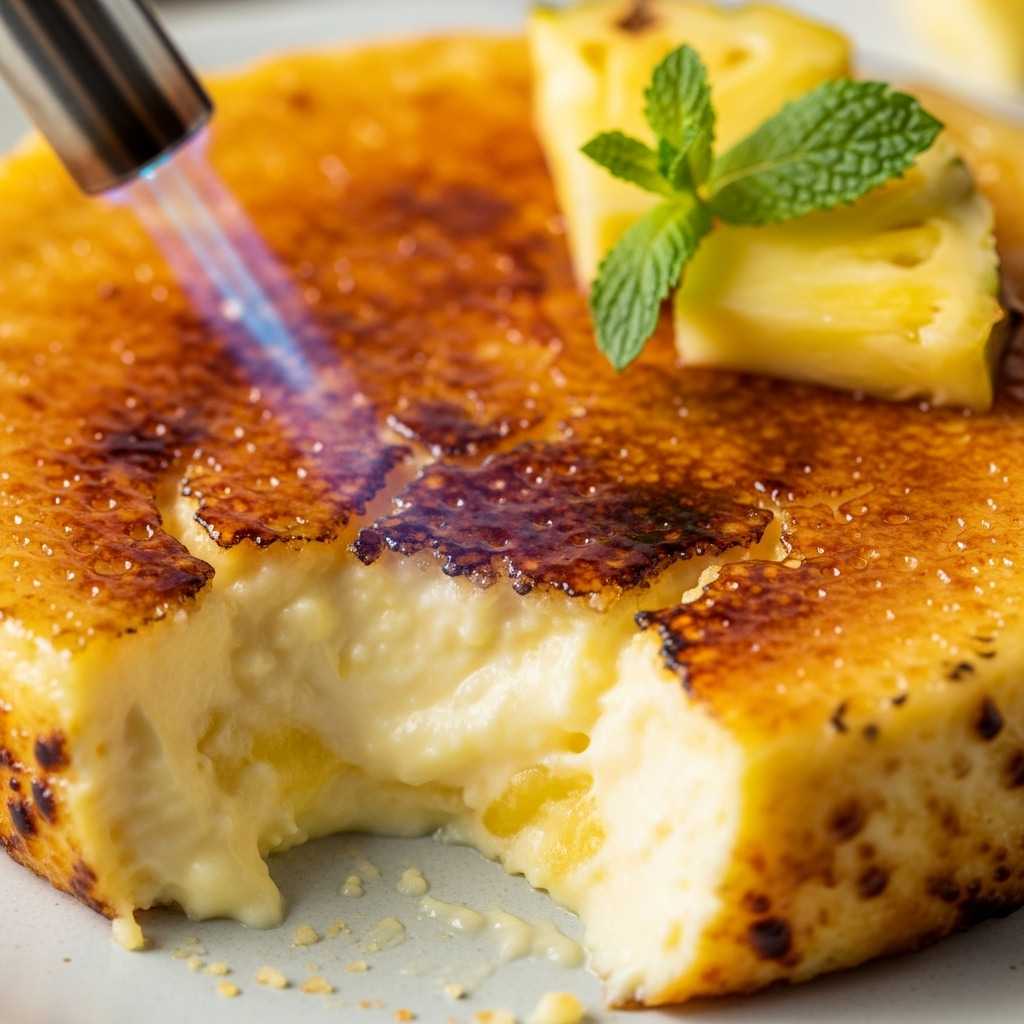 Pineapple cream brulee